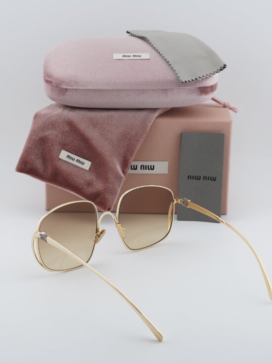 Miu Miu MUA57S 5AK20S Square Sunglasses – Gold\\ Brown main image 6
